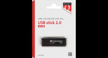 Usb stick 2.0 quantore usb-a 64gb zwart