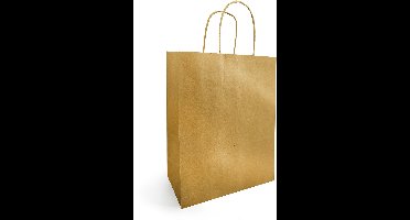 25 stuks Papieren tasjes effen goud 14+8x21cm