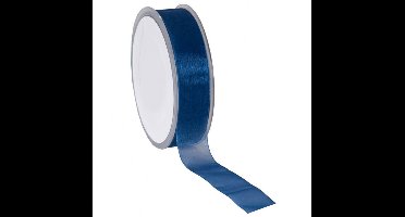 Donker blauw Organza lint 25 mm / 50 mtr.