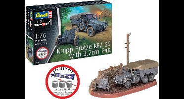Revell Modelbouwpakket Militaire voertuigen - 73344 Krupp Protze KFZ 69 met 3,7cm Pak - Militair Voertuig - Starter Kit Plastic - 1:76 - Modelbouw