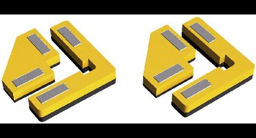 Proses PPR-SS-02 Snap & Glue rechte hoek 2 houders met 8 magneten