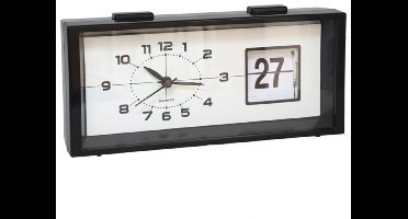 Gerimport wekker/reiswekker - alarmklok - zwart - 9 cm - kunststof