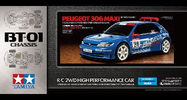Tamiya Modelbouwpakket Auto - 58746 RC Auto - Peugeot 306 Maxi - BT-01 - met Certificaat RC Plastic - 1:10 - Modelbouw
