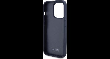 Lacoste Back cover - iPhone 15 Pro - Zwart & Blauw - Geometrisch patroon - Incl. kaartvak