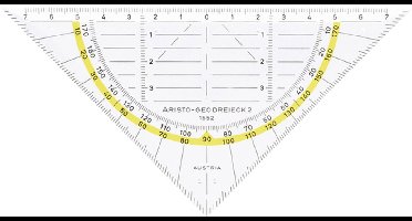 Aristo geodriehoek - schaalverdeling 14cm - onbuigzaam - transparant - AR-1552
