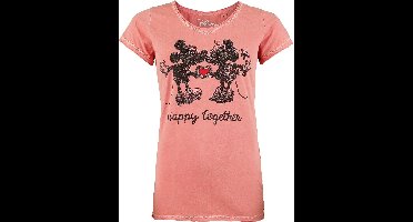Mickey Mouse Happy Together Dames T-shirt - koraal - 3XL