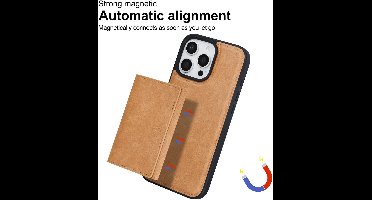 TUNIQ Back cover - iPhone 16 Pro Max - Gold - Afneembare pasjeshouder - Slank design