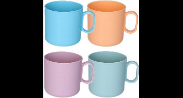 Plasticforte onbreekbare Drinkbekers - kunststof - 320 ml - 8x stuks - kinderen - mix kleuren