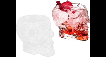 JGS Premium - 2-delige Skull shot glass set voor Cocktails en Drankjes met Skull gezicht - Kristalhelder en Grappig glaswerk voor Water - Bar Gadgets met grappige schedel opdruk
