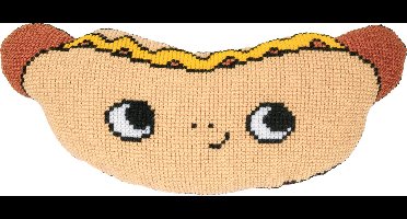 Vervaco - Kruissteekvormkussen kit met rug - Eva Mouton - Hotdog - PN-0206628 - Borduren - Borduurpakket - Borduurpakket volwassenen - Borduurpakket kind