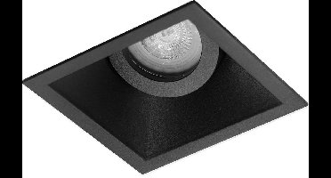 Premium platte Inbouwspot Albert Zwart Verdiepte vierkante spot Extra Warm Wit (2700K) Met RMT Lighting LED