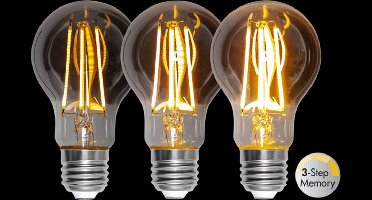 3 standen - Standaard bol - E27 - 3.9W - Super Warm Wit - 2200K - Dimbaar