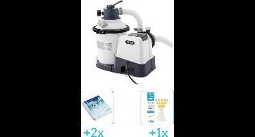Intex 26642GS Zandfilterpomp - SX925 - 2000 liter per uur inclusief Comfortpool Glasparels - Voor Filterpomp - 20kg (2 stuks) & WAYS Testrips (1 stuks)