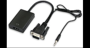 *** VGA naar HDMI Adapter Converter - Universeel met 3.5mm Jack AUX - Verbeter uw Beeldkwaliteit - van Heble® ***