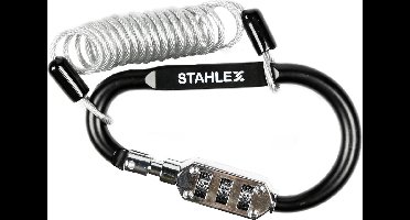 Stahlex Kabelslot met cijferslot - Karabijn - Ø 2,5 x 900 mm - Zwart - Compact en veilig
