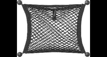 ProPlus Elastisch opbergnet - dubbel - zelfklevend of schroefbevestiging - zwart - 40 x 34 cm