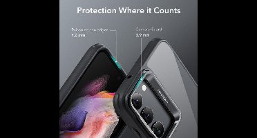 ESR Classic Kickstand Hoesje Transparant/Zwart Geschikt voor Samsung Galaxy S23