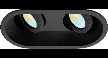 Inbouwspot Armin met Philips HUE White Ambiance - inbouw spot - Zwart - dubbele verdiepte spot - Voor binnen / woonkamer / keuken / slaapkamer - IP20 - GU10 - Buitendiameter: Dubbele spot - boorgat: Vierkante uitsparing - min. Inbouwdiepte: 90MM