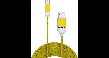 Micro-USB Kabel, Geel - Rubber - Celly | Pantone