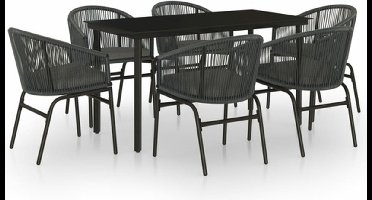 vidaXL - 7-delige - Tuinset - grijs