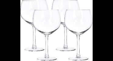 Gin en tonic glazen - set van 4x stuks - 650 ml - transparant - ballon glazen