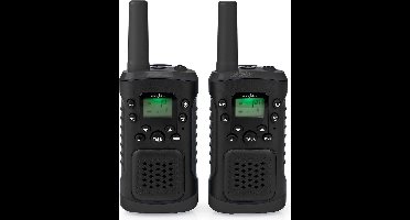 Nedis Walkie Talkie – Set van 2 – 6 km Bereik – 8 Kanalen – Met Headsets – Zwart