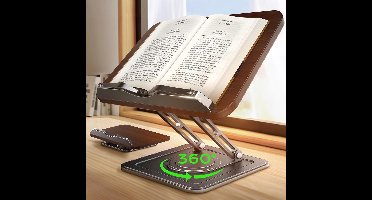 Verstelbare Boekenstandaard met 360° Draaibare Basis