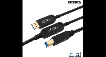 Microconnect MC-USB3.0AB15OP USB-kabel USB 3.2 Gen 2 (3.1 Gen 2) 15 m USB A USB B Zwart