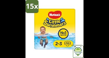 15 x Huggies Little Swimmers maat 2-3 (3-8 kg) 12 stuks per verpakking - Grootverpakking - Zwemluiers - Badluiers - Zwembroekjes - Babyzwemmen - Huggies
