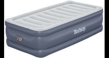 Bestway – Luchtbed – 1-Persoons – 97×191×51 cm – Grijs – Met Ingebouwde Elektrische Pomp – Incl. 3-in-1 Opbergtas - Luchtbed - 1-persoons Luchtbed - Elektrische Pomp - Binnen Gebruik - Slaapcomfort