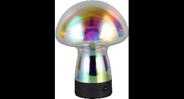 LED Tafellamp - Torna Onyx - 1x LED SMD 1.5W - Touch schakelaar - USB aansluiting - Werkt op Batterijen - IP20 - Transparant - Glas