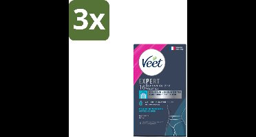 Veet Expert Koude Waxstrips Bikini Sensitive 16 stuks per verpakking - Bulkverpakking - 3 stuks