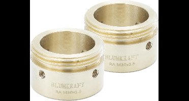 2x Messing Radiatoradapters voor Danfoss RA (20-23 mm) naar M30 x 1,5 Thermostaat