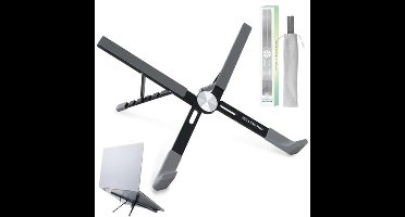 Verstelbare Laptop Stand - Aluminium Riser met 5 Hoogtelevels, Lichtgewicht & Opvouwbaar, Geventileerd, Geschikt voor Laptops en Tablets tot 17.3"