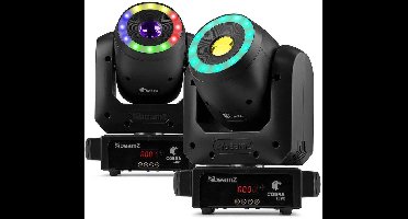 BeamZ Cobra 100R LED set van 2 spot moving heads met ring - 100W