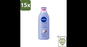 15 x Nivea - Smooth Body Milk - Sheaboter - 72 uur Hydratatie - Voor Droge Huid - 400 ml - Grootverpakking - Hydratatie - Droge Huid - Sheaboter - Hyaluronzuur - Bodymilk