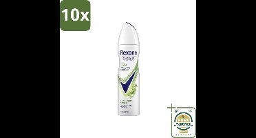 10 x Rexona - Deodorant Spray - Aloe Vera Scent - Verzorgend & Fris - 150 ml - Grootverpakking - Aloe Vera Deodorant Spray - Zweetbescherming - Geurbescherming - Anti-Transpirant Spray - 72 Uur Beschermd