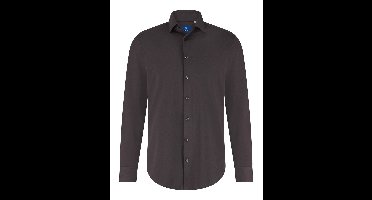 Overhemd Blue Industry bruin effen stretch