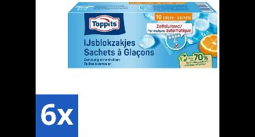 Toppits – IJsblokzakjes – 10 Zakjes - Voordeelverpakking - 6 stuks