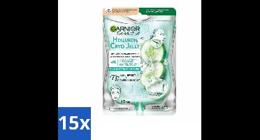 15 x Garnier - SkinActive - Cryo Jelly Gezichtsmasker - Anti-Vermoeidheid - Hyaluronzuur - 1 Gezichtsmasker - Gezichtsvermoeidheid - Verkoelend Masker - Hyaluronzuur Masker - Huidvermoeidheid - Huidverfrissing