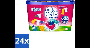 Color Reus - 3+1 Power Caps - Gekleurde Was - 14 Wasbeurten - Voordeelverpakking - 24 stuks