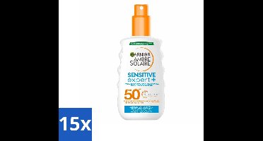 Garnier - Ambre Solaire - Zonnebrandspray - Sensitive Expert+ - Hypoallergeen - SPF 50+ - 150 ml - Bulkverpakking - 15 stuks