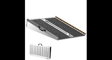 Rolstoelhelling - Drempelhulp - Oprijplaat - Drempelhulp Rubber - Drempelhulpen - 800 lbs Draagvermogen - 24 in - Draagbaar - Antislip Aluminium Opvouwbare Drempel