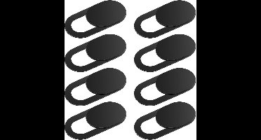 8 stks Camera Afdekkingen - Ultra Dun Privacy Protector - ABS - Black - 1.8 x 1.0 cm - Geschikt voor Laptops, Desktops, Tablets en Telefoons