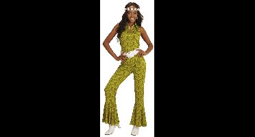 Groovy Geralda 70s Dames Jumpsuit, Behang - Vrouw