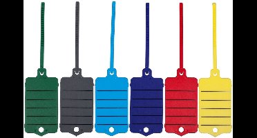 Kunststof sleutellabels RASTA FIX met vaste insteekstrip en 2 watervaste viltstiften per 200 stuks - Rood