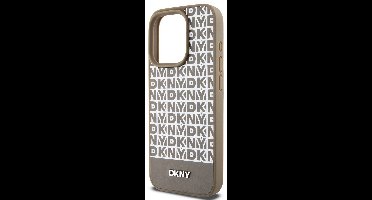 DKNY Repeat Bottom Stripe Back Case (MagSafe Compatible) - Geschikt voor Apple iPhone 13 Pro Max (6.7") - Bruin