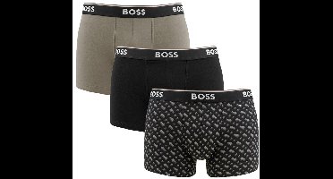 Hugo Boss heren BOSS power 3P boxer trunks print zwart & groen