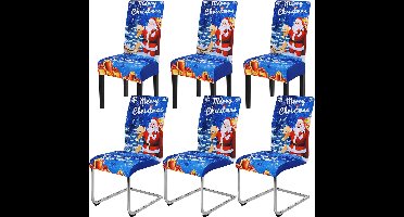 Stoelhoezen-Stoelbeschermers-set van 6-blauw-c