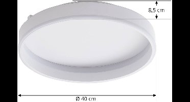 Lindby - Slimme plafondlamp- met dimmer - CCT - 1licht - Plastic, metaal - H: 8.5 cm - wit - Inclusief lichtbron